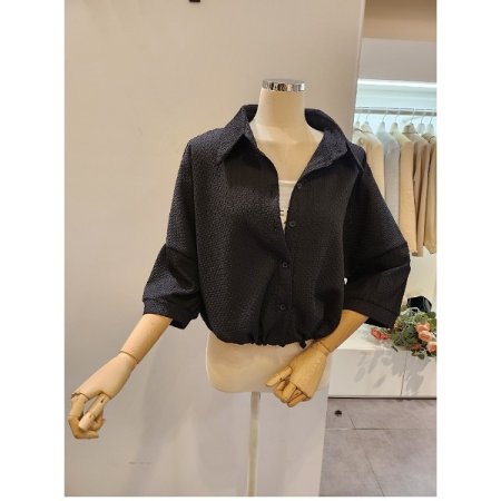 밑단 스트링 루즈핏 블라우스