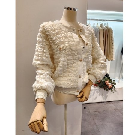 노카라 금장 볼륨 자켓