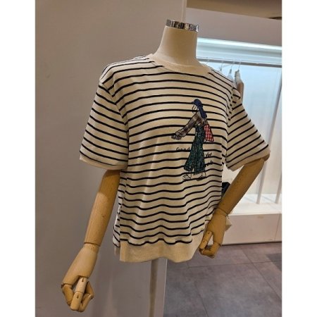 소녀 스트라이프 맨투맨티셔츠