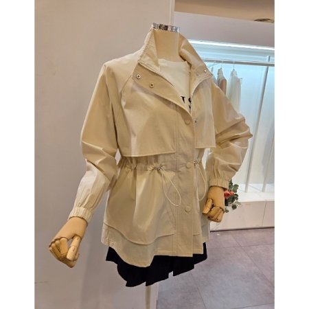 스트링 집업 트렌치자켓