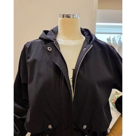 후드 스트링 트렌치자켓