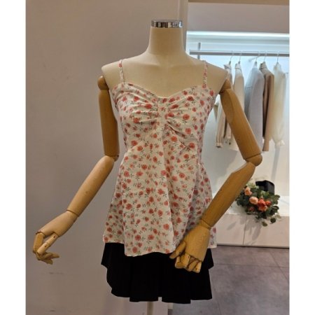 잔꽃 뷔스티에 탑 블라우스