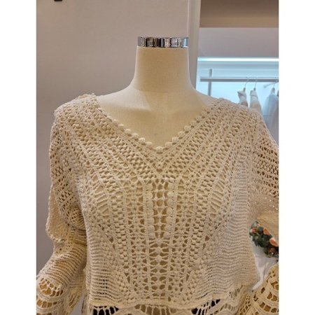 브이넥 뜨개 니트