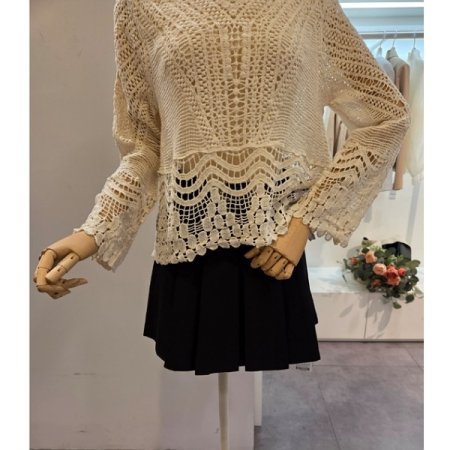 브이넥 뜨개 니트