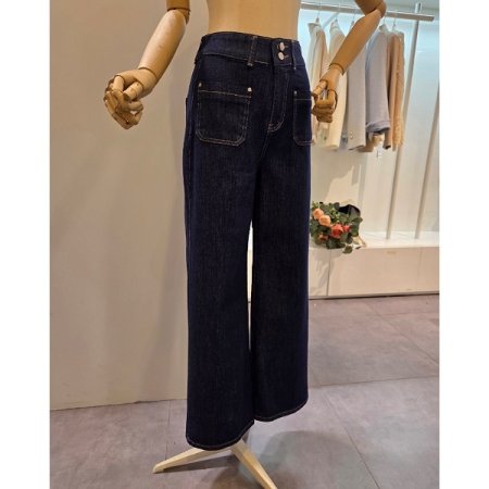 투버튼 빅포켓 와이드 팬츠