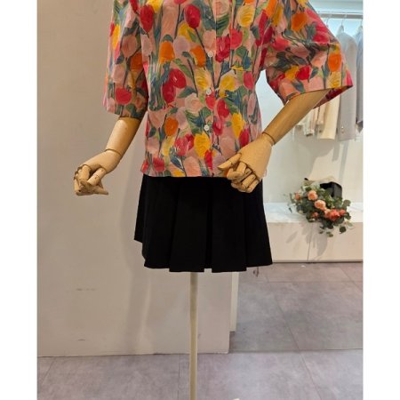 컬러 프린트 5부소매 셔츠