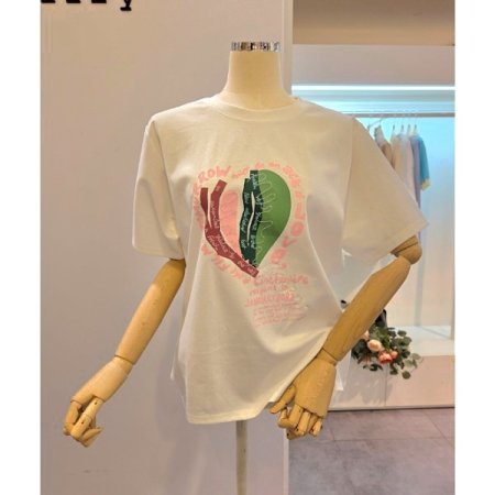 레터링 프린트 반팔 티셔츠