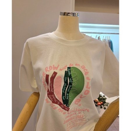 레터링 프린트 반팔 티셔츠