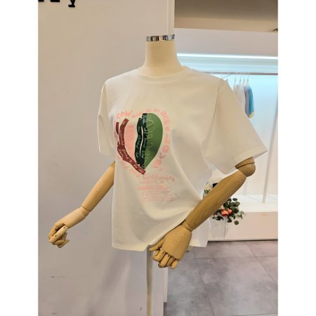 레터링 프린트 반팔 티셔츠