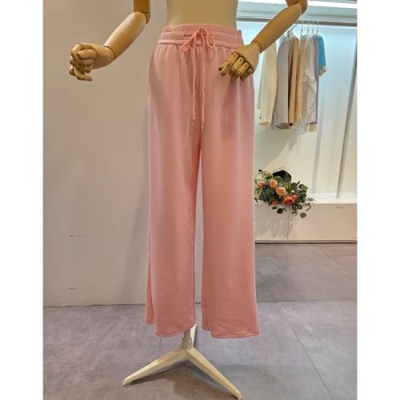 밴딩 무지 와이드 팬츠