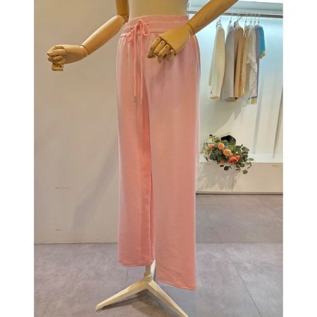 밴딩 무지 와이드 팬츠