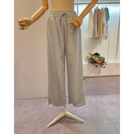 밴딩 무지 와이드 팬츠