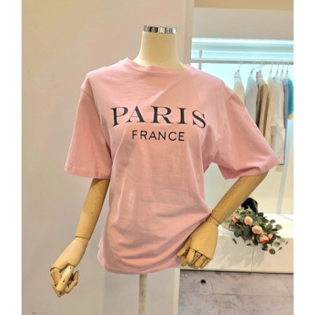 심플 레터링 반팔 티셔츠