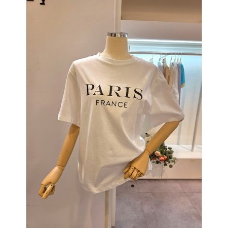 심플 레터링 반팔 티셔츠