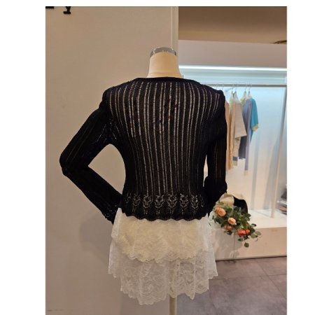 앞 끈 브이넥 슬림 가디건