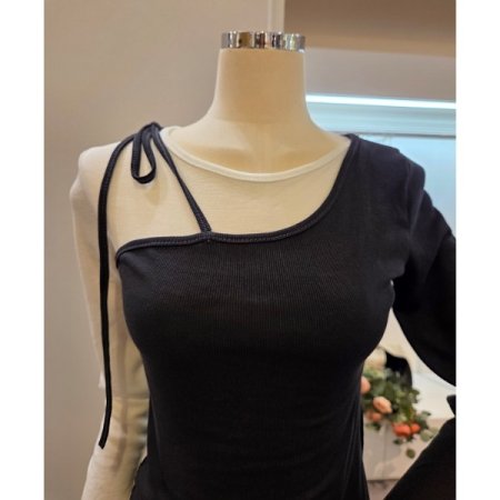 어깨 끈 레이어드 셔츠 세트