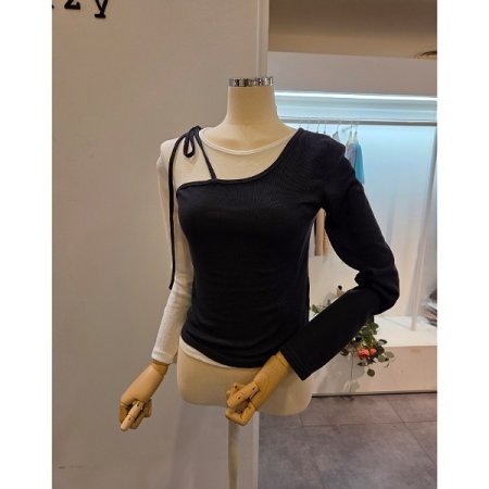 어깨 끈 레이어드 셔츠 세트