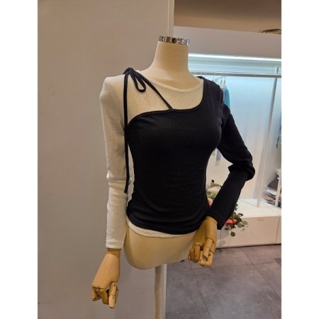 어깨 끈 레이어드 셔츠 세트