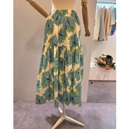 플라워 밴딩 롱 스커트