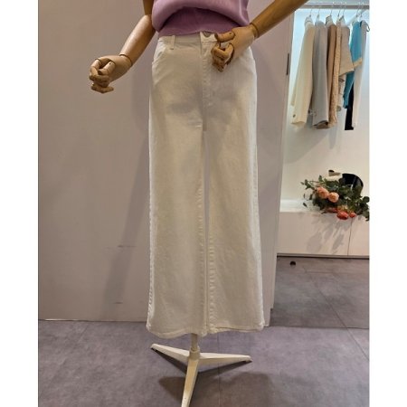 인밴딩 무지 와이드 팬츠