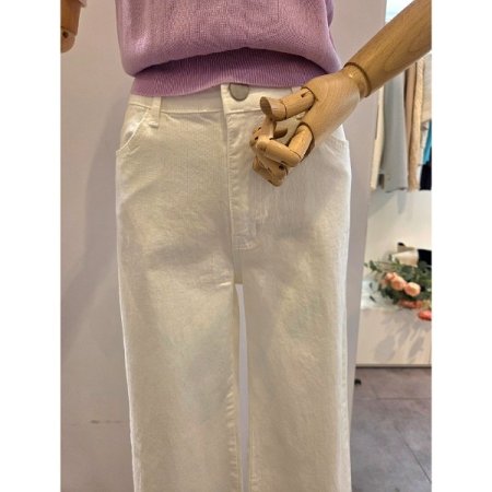 인밴딩 무지 와이드 팬츠