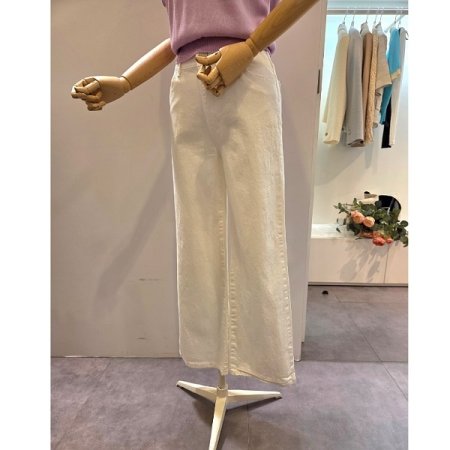 인밴딩 무지 와이드 팬츠