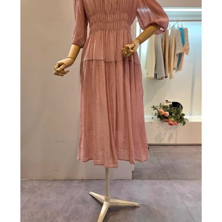 스퀘어넥 셔링 원피스