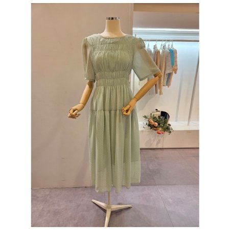 도트 셔링 원피스