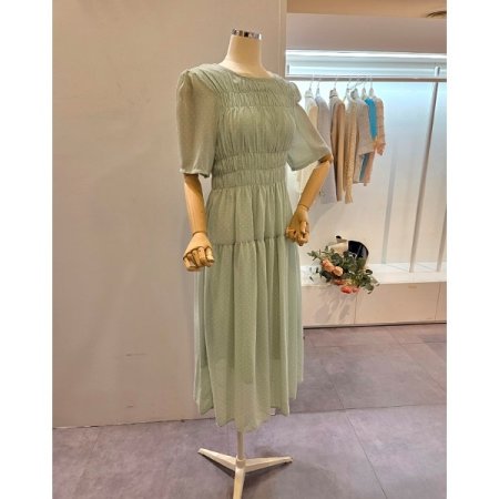 도트 셔링 원피스