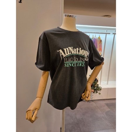 레터링 오버핏 라운드 티셔츠