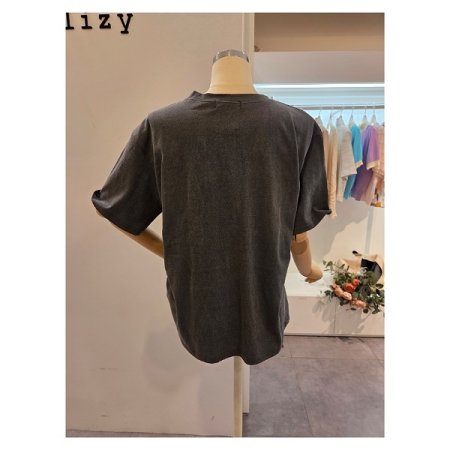 레터링 오버핏 라운드 티셔츠