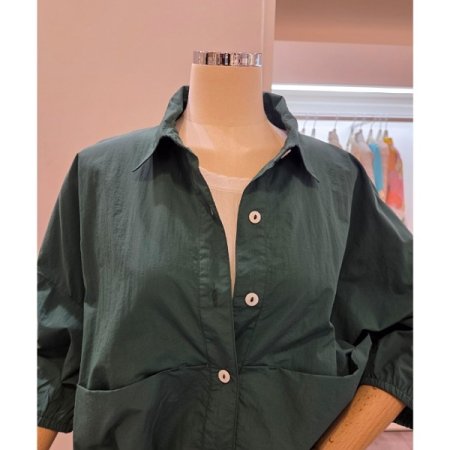 밑단 밴딩 루즈핏 셔츠