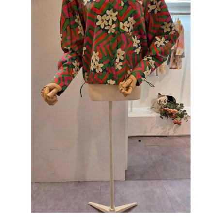 양 스트링 프린트 셔츠