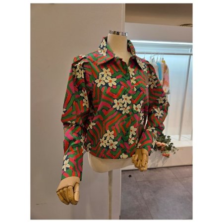 양 스트링 프린트 셔츠