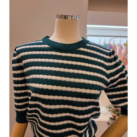 퍼프 물결배색 니트