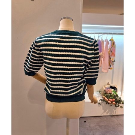 퍼프 물결배색 니트