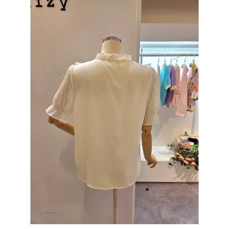 양 프릴 레이스 블라우스