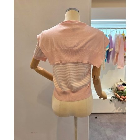 니트어깨숄 스트라이프 니트