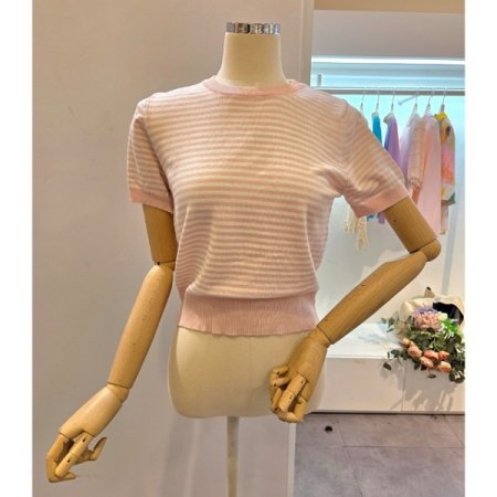 니트어깨숄 스트라이프 니트