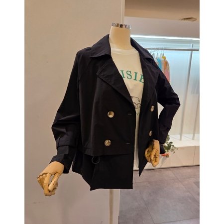 더블 스트링 트렌치 자켓