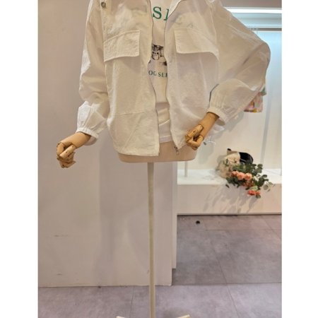 후드넥 포켓 스트링 점퍼