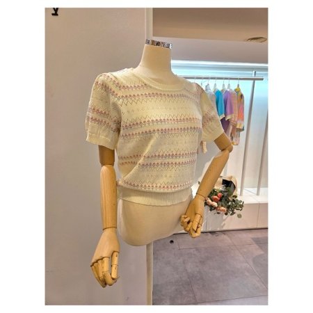 잔꽃 반팔 니트