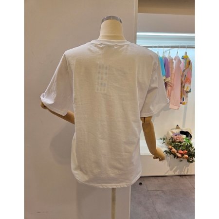 자동차 프린팅 레터링 라운드넥 티셔츠