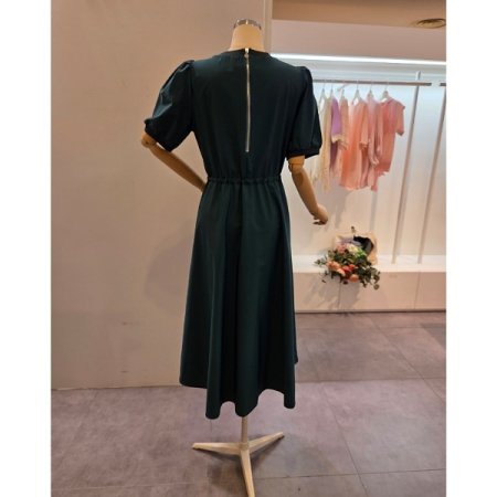 퍼프 소매 스트링 원피스