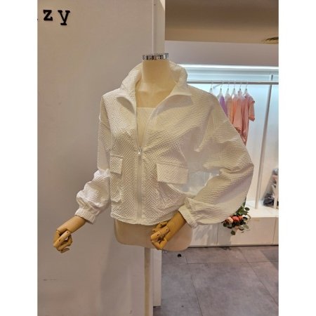 하이넥 스트링 집업 점퍼