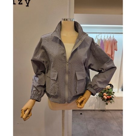 하이넥 스트링 집업 점퍼