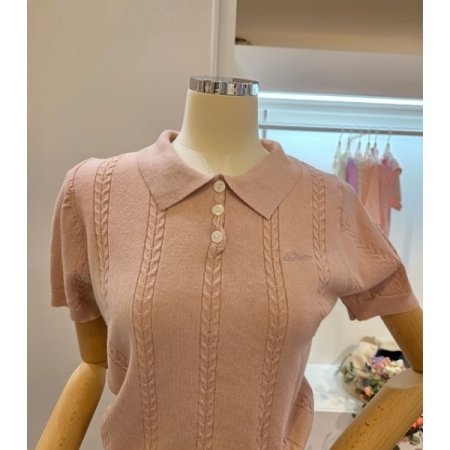 미니 짜임 카라 니트