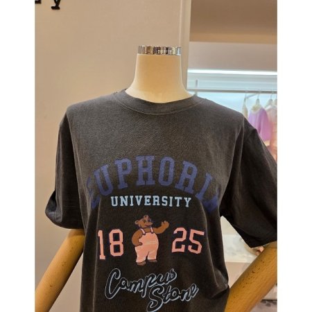 영문 레터링 라운드 티셔츠