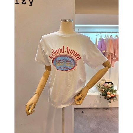 빅 프린팅 라운드 티셔츠