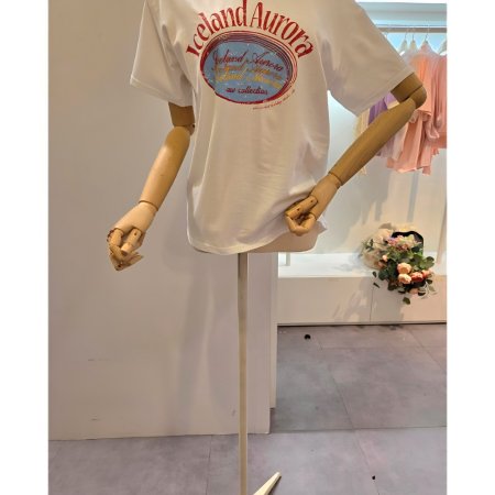 빅 프린팅 라운드 티셔츠